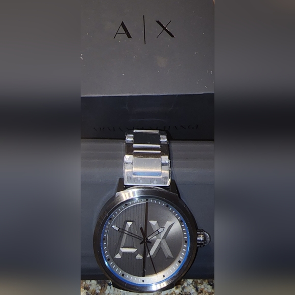 Armani Exchange Three-Hand Gunmetal Stainless Steel Watch - Picture 8 of 10